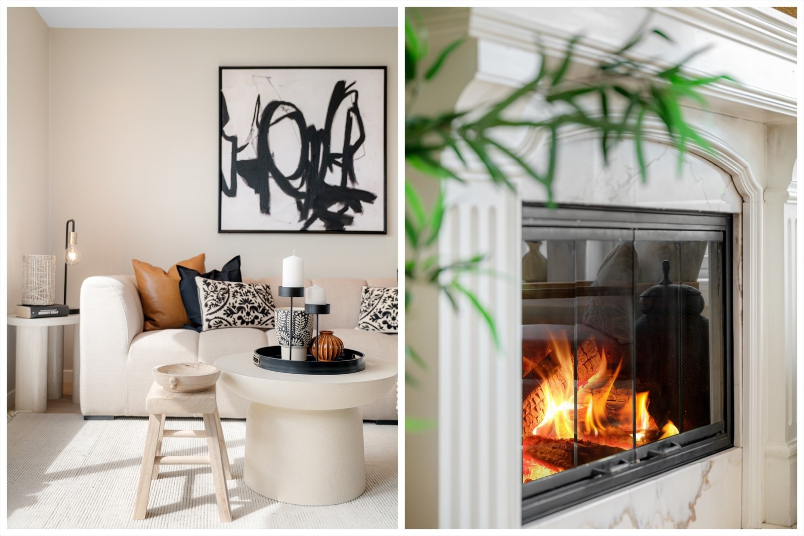 I stuen er det plassert en lekker peisovn som sørger for knitrende hygge når gradestokken kryper nedover. Galleribilde