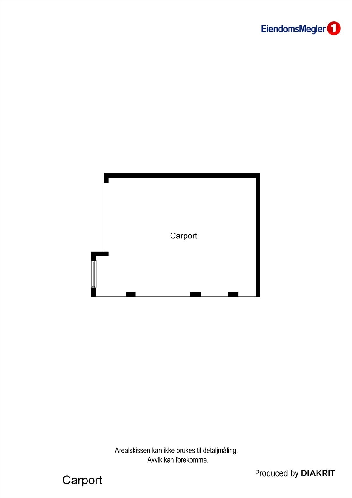Planløsning for åpent takoverbygg/carport. Galleribilde