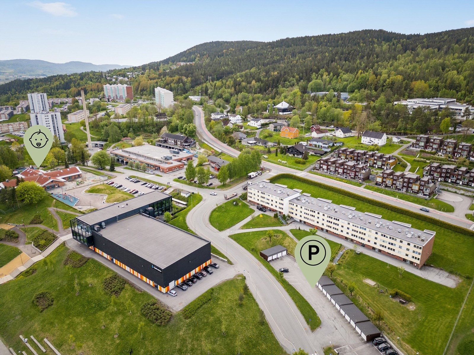Beliggende i et område med etablert blokkbebyggelse. Galleribilde