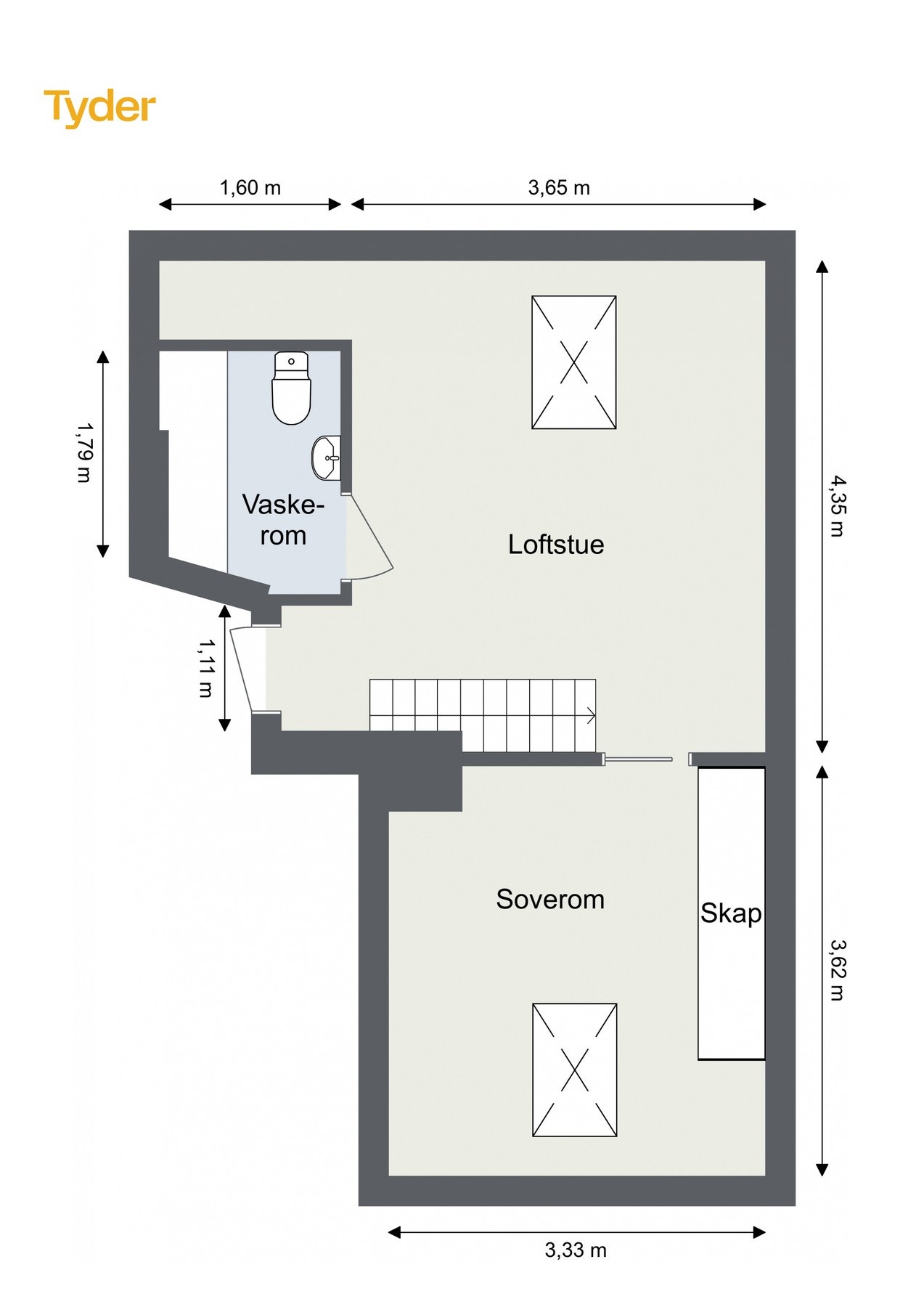 Plantegning loftsetasje Galleribilde