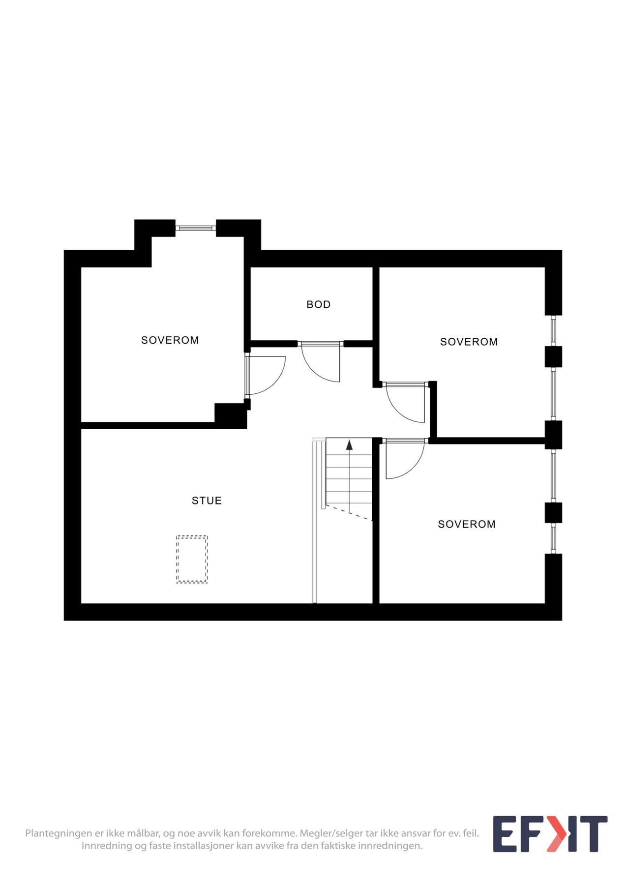 Plantegning som viser boligens 2. etasje. Galleribilde