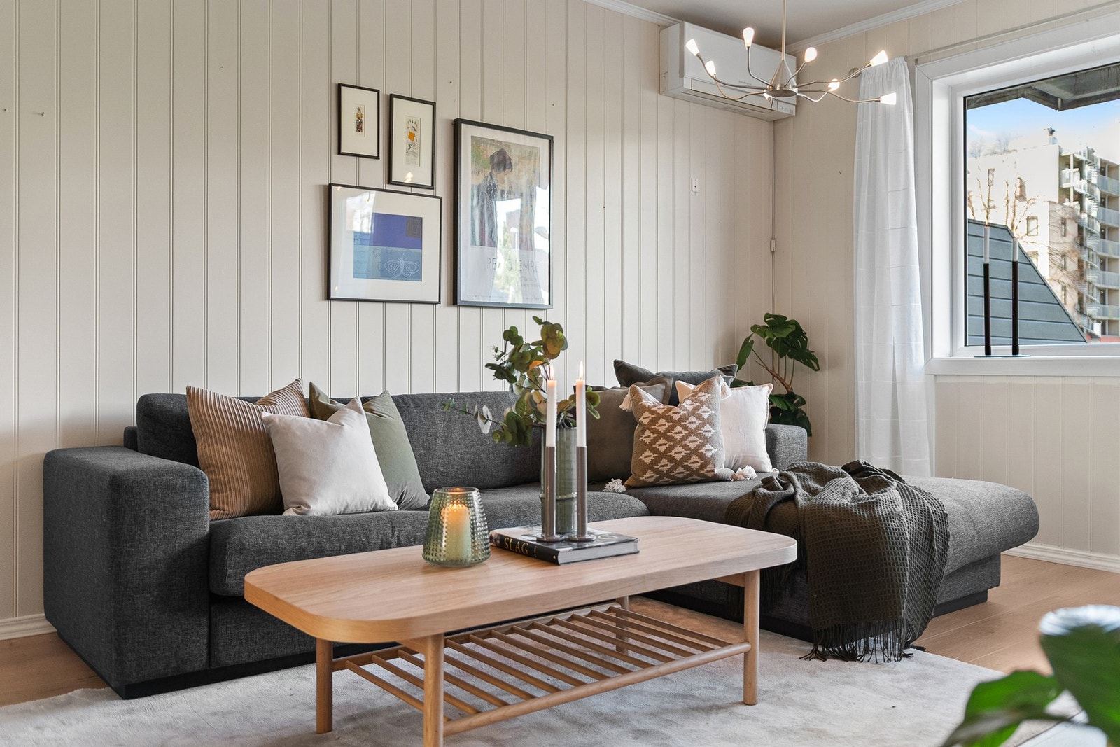 Stuen er på 20m². Galleribilde