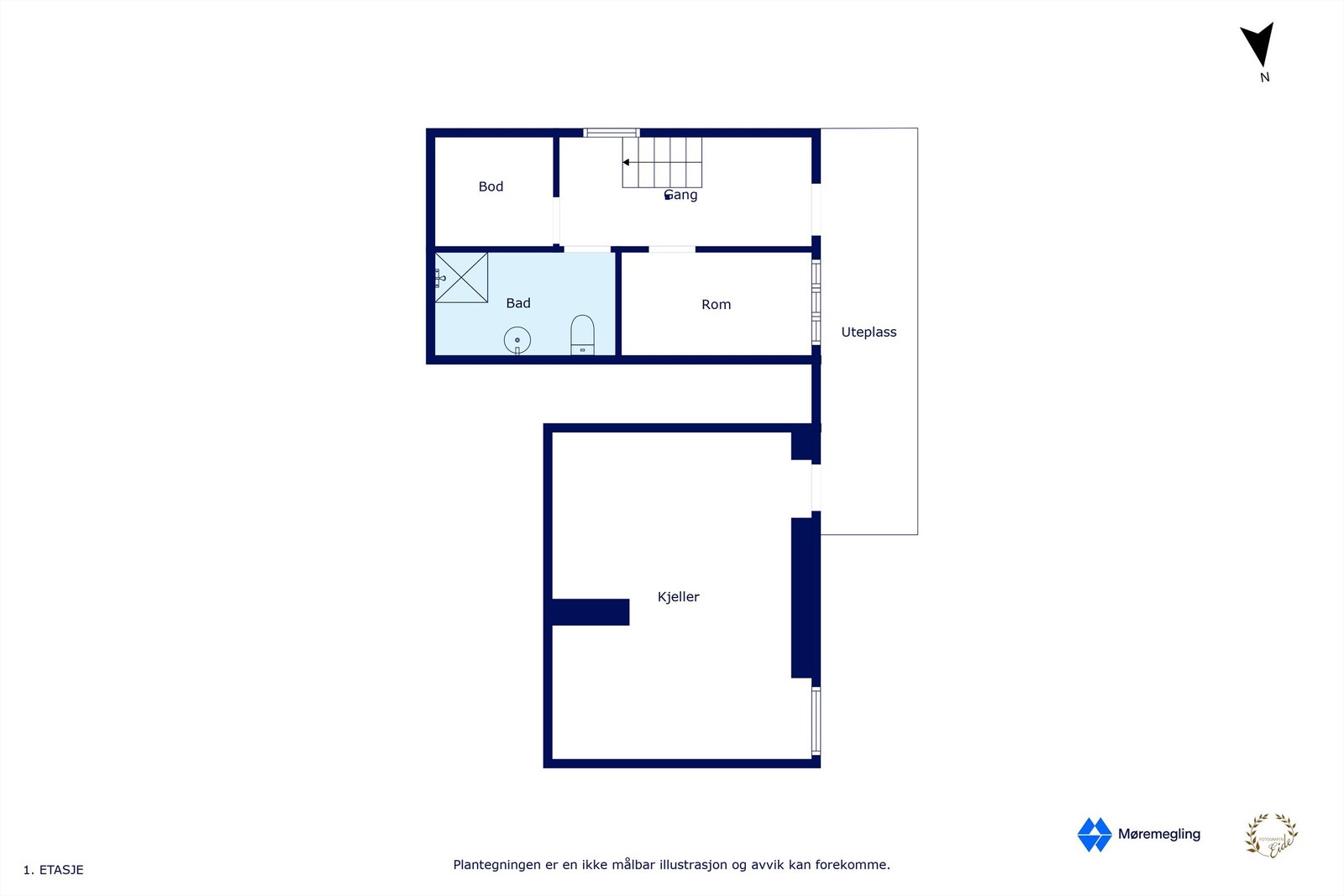 Plantegning kjeller (våningshus) Galleribilde