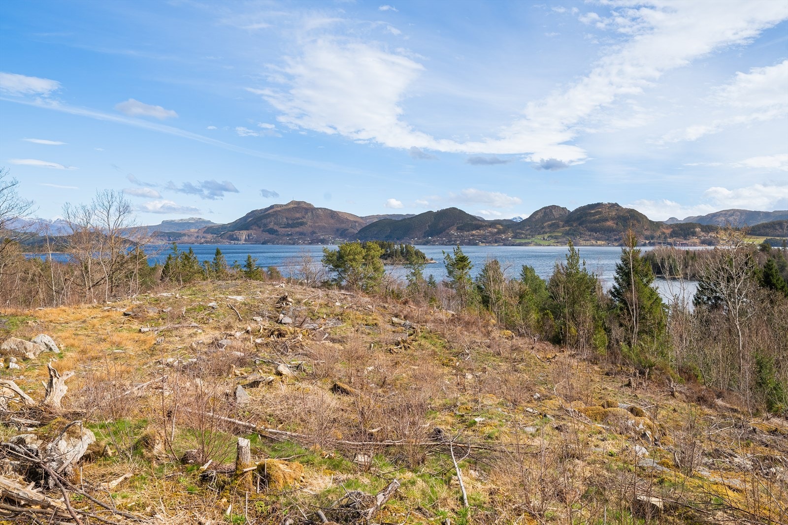 Fin utsikt. Rett til båtplass i fellesbrygge ca. 5 min. å gå fra tomten. Fellesbryggen ligger nord i Buøysundet. Galleribilde