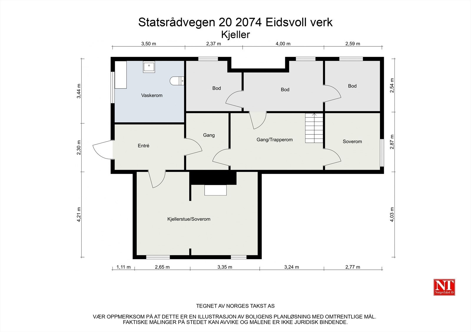 Planskisse Kjeller Galleribilde