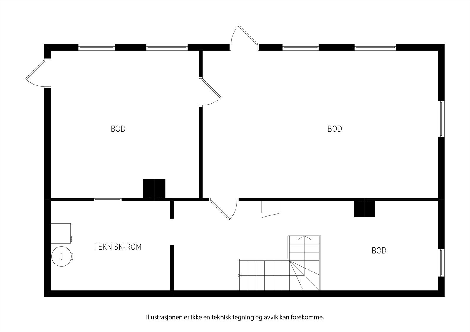 Plantegning kjelleretasje Galleribilde