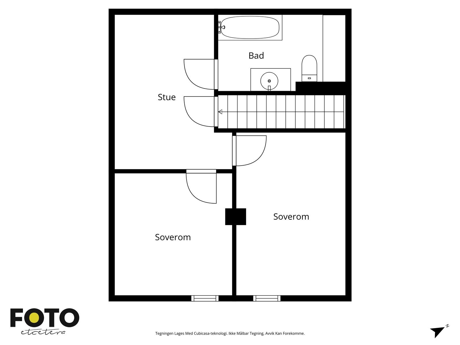 2. etasje. Veiledende plantegning - Ikke målbar Galleribilde
