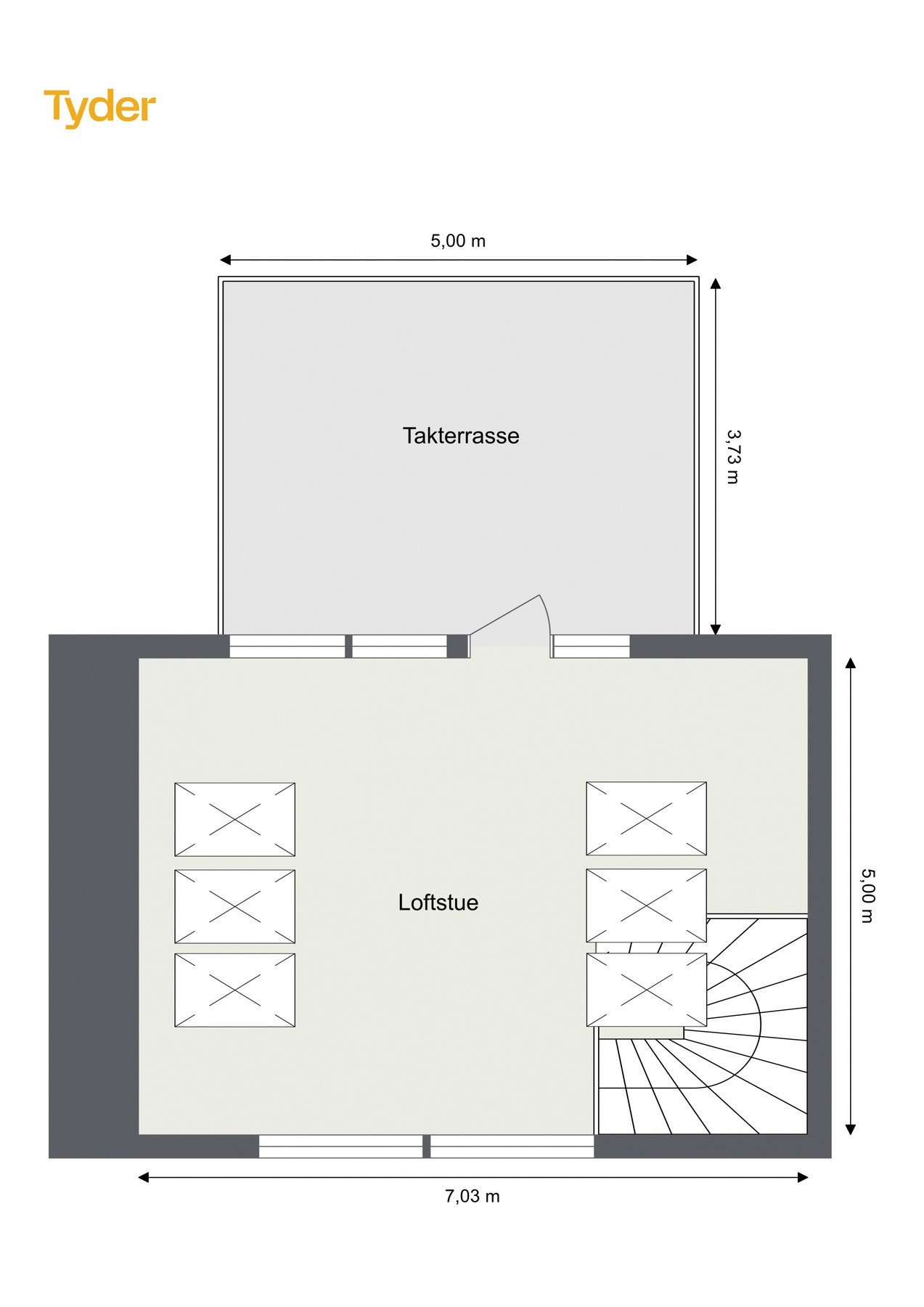 Plantegning loft. Galleribilde