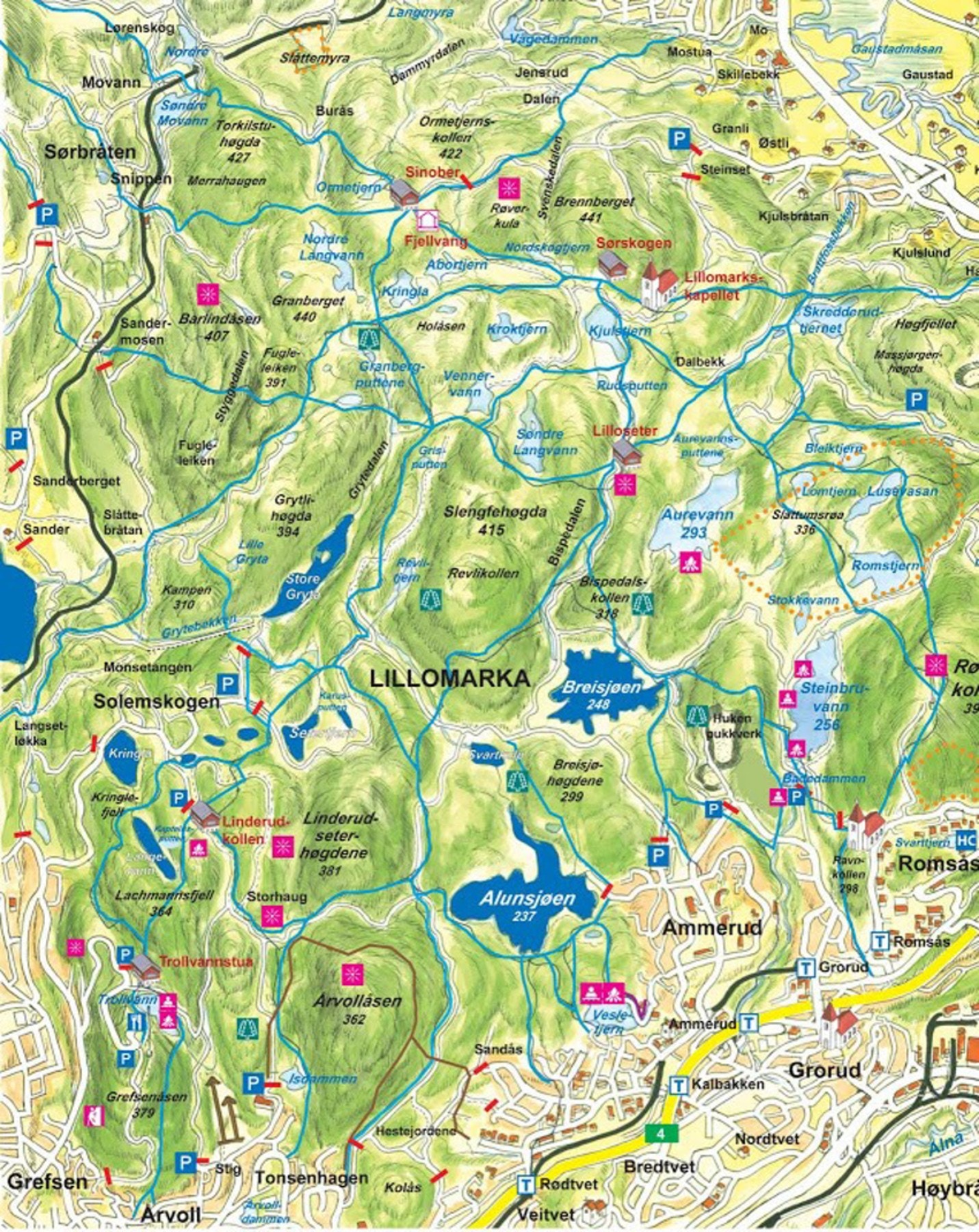 Uendelig med vakre turløyper (sommer og vinter) ligger bare et par hundre meter fra boligen Galleribilde