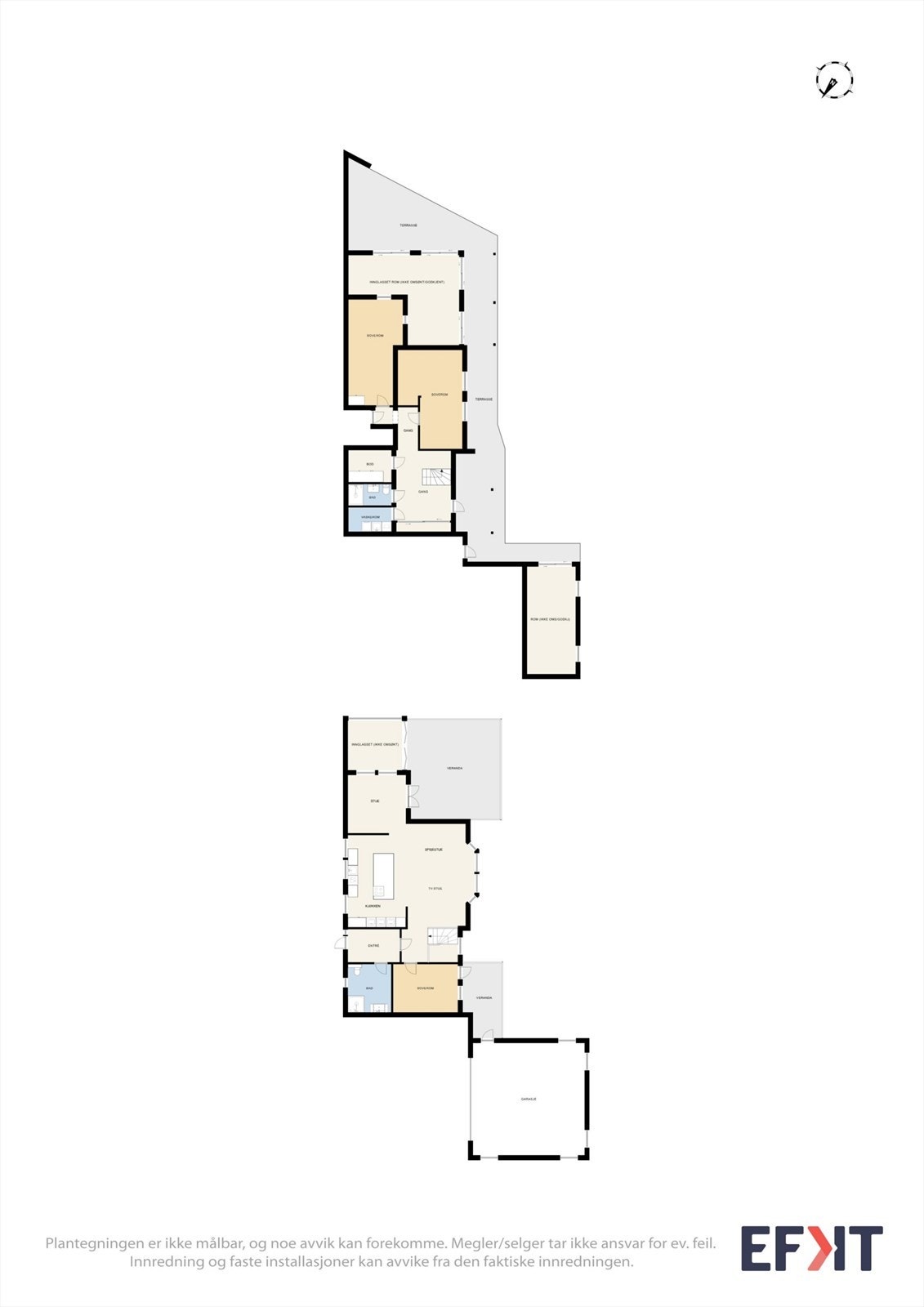 Boligen har et samlet internt bruksareal på 163 m², fordelt over to funksjonelle plan. Galleribilde