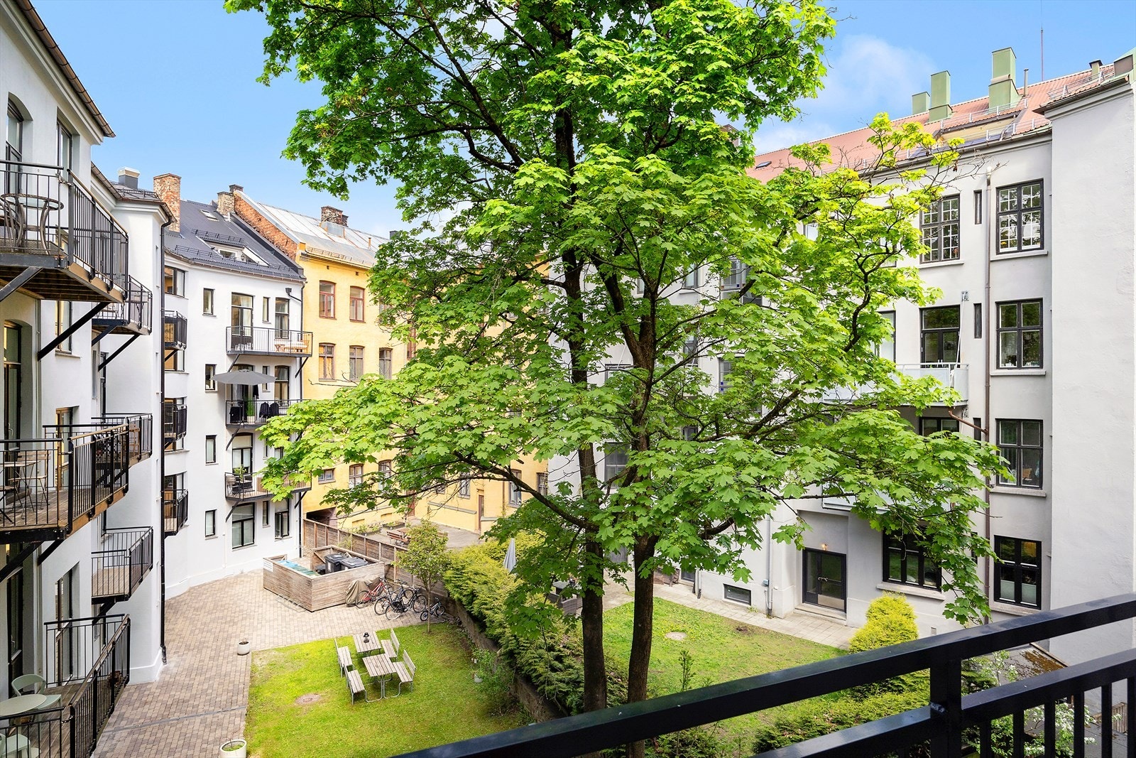 Grønt utsyn fra balkong Galleribilde