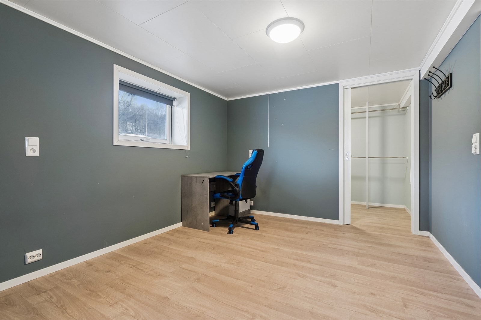 Soverom med walk-in i kjelleren. Galleribilde