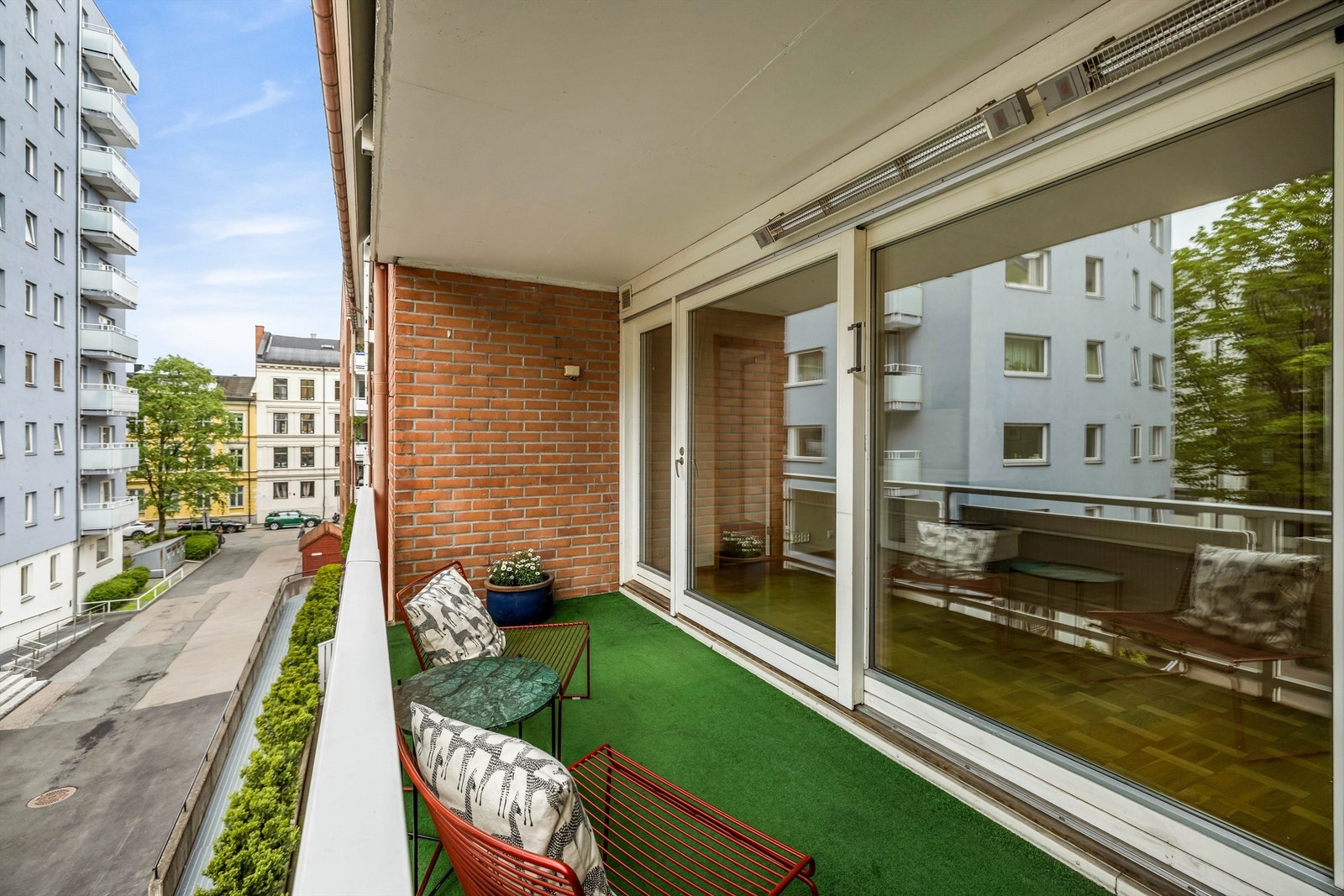 Leiligheten ligger i en stikkgate fra Bogstadveien. Galleribilde