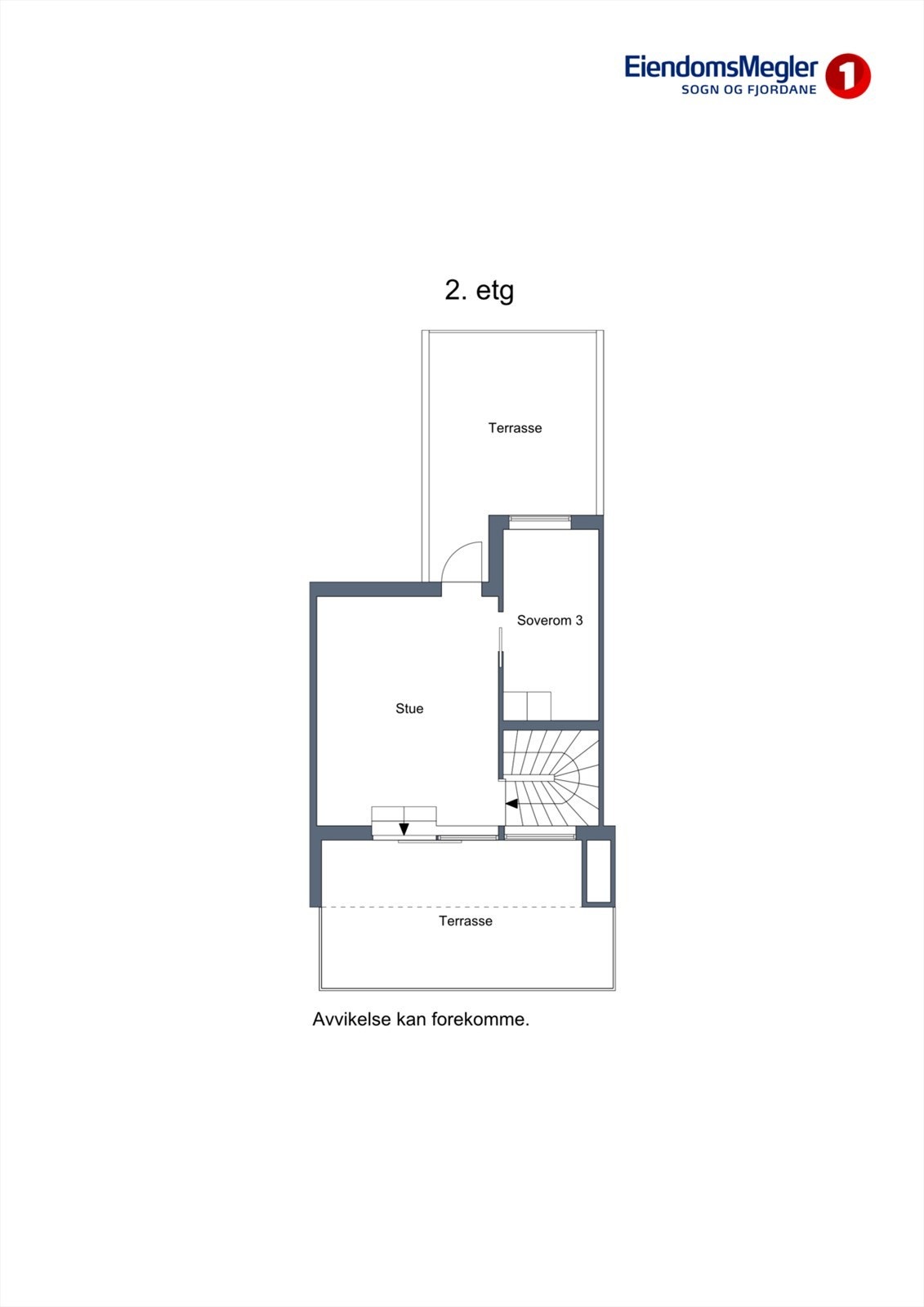 Toppetasjen er ein privat sone med loftstove, soverom og utgang til to takterrassar. Galleribilde