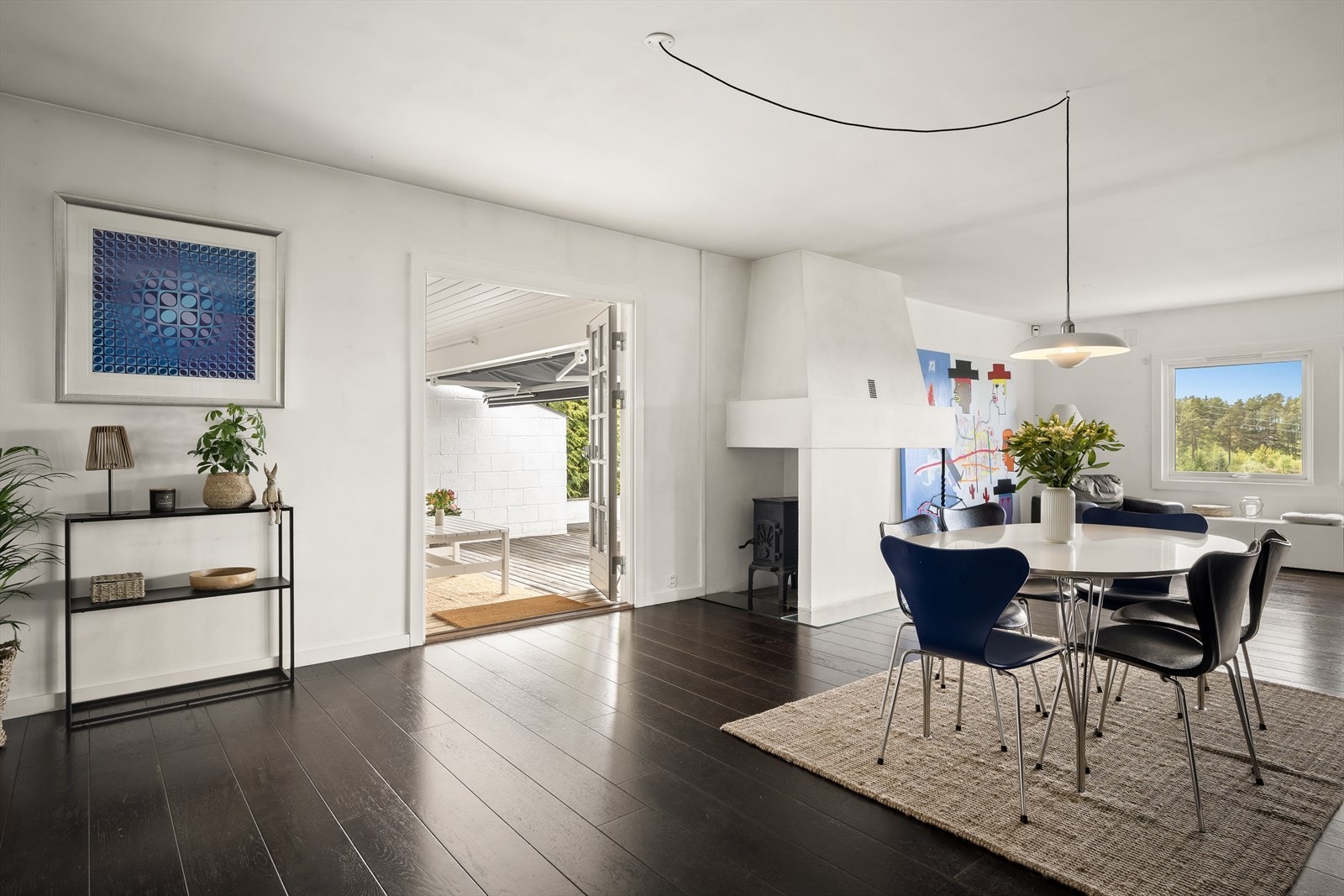 Spisestue med peis Galleribilde