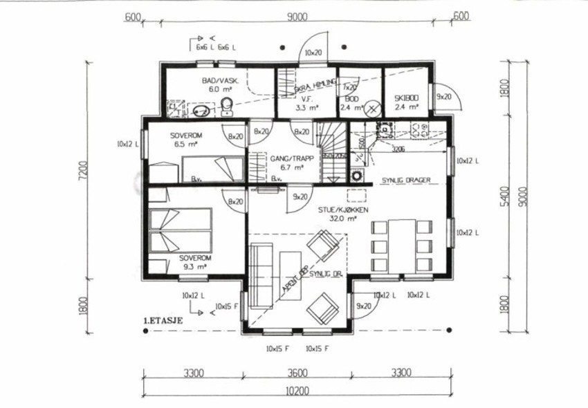 1. etg. BRA-i: 67 m²: Stue/kjøkken31 m², gang 6,4 m², entré 2,9 m², bad 5,8 m², soverom 7,8 m², soverom 7,7 m², vaskerom 2,5 m² Galleribilde