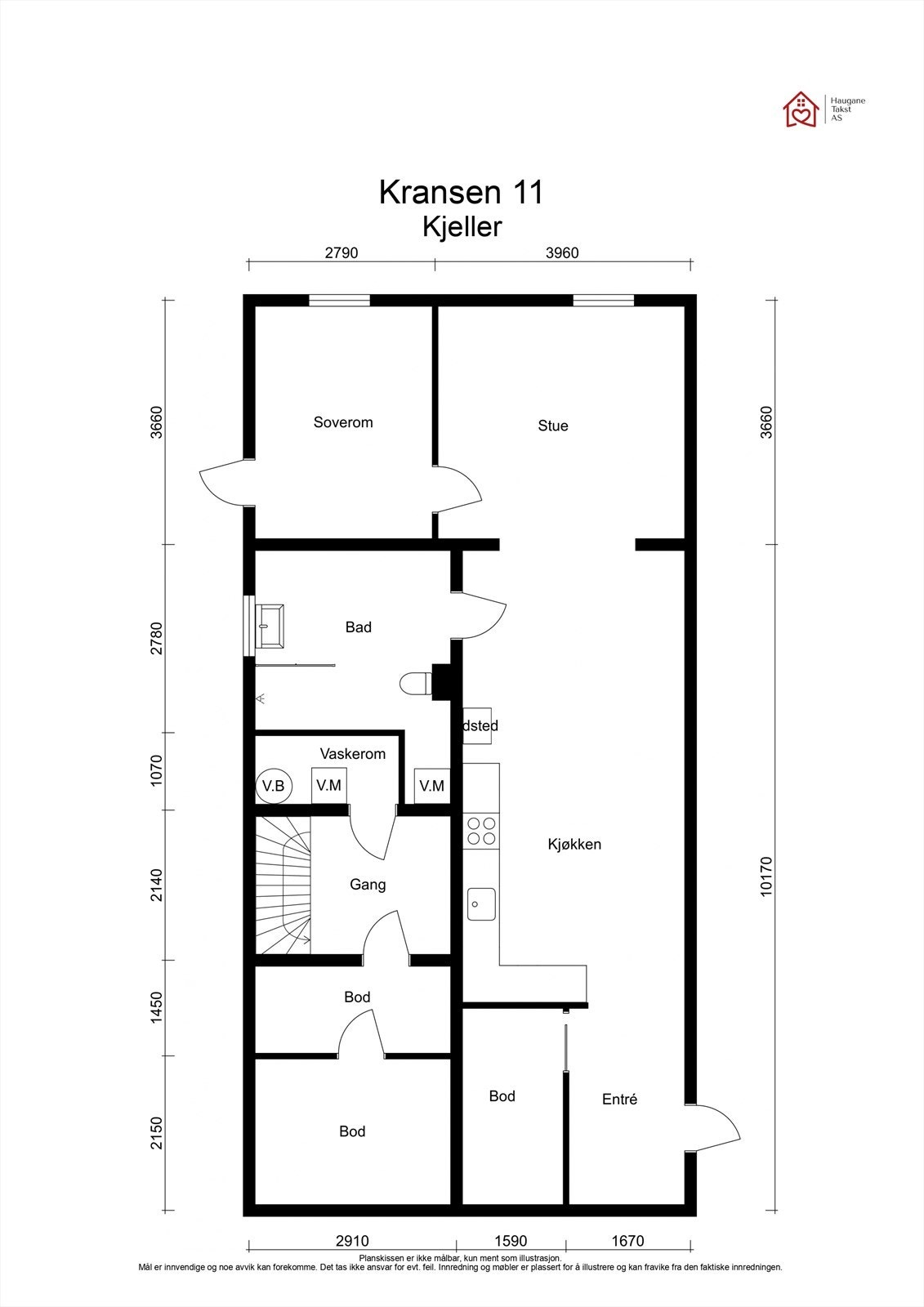 Plantegning - Kjeller (ikke byggemeldt for varig opphold) Galleribilde