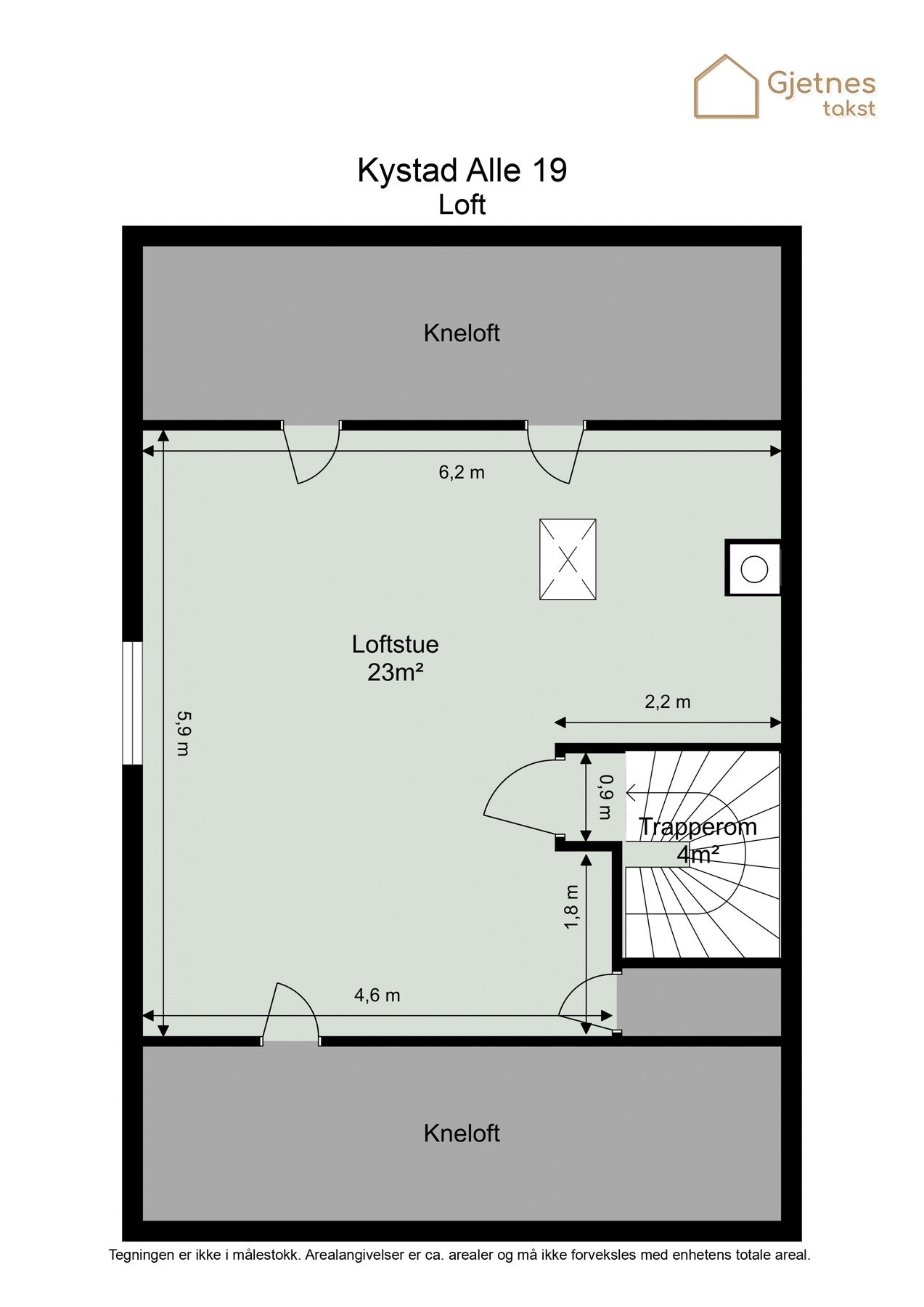 Plantegning loft. Galleribilde