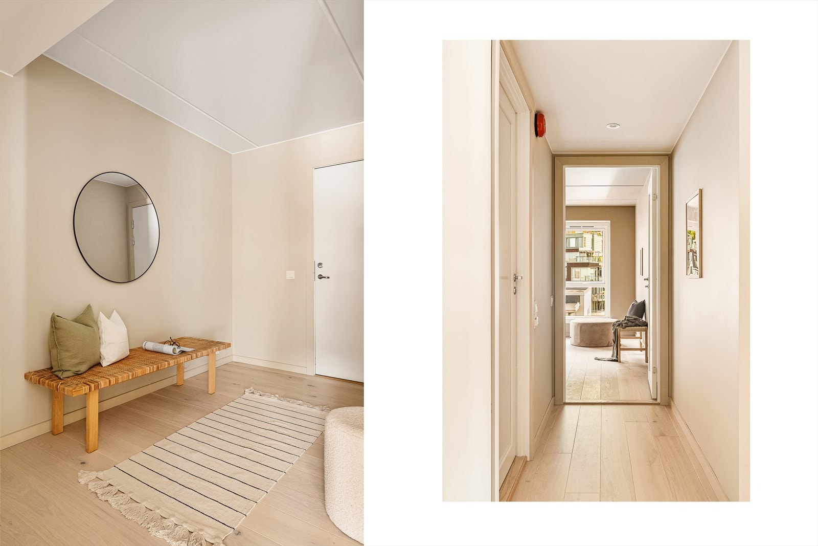 Velkommen inn! En lys lekker og romslig gang ønsker deg velkommen hjem. Galleribilde