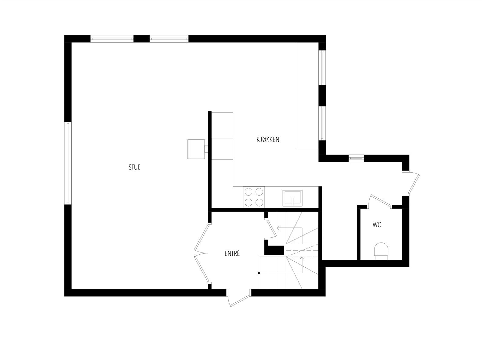 Plantegning 1. etasje Galleribilde