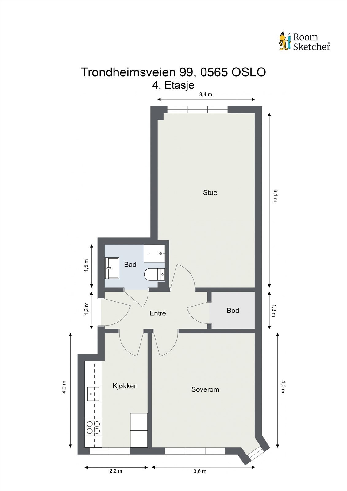 Plantegning - Trondheimsveien 99 Galleribilde