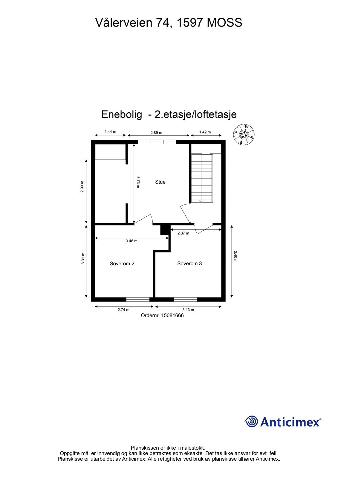 Veiledende skisse av loftsetasje. Galleribilde