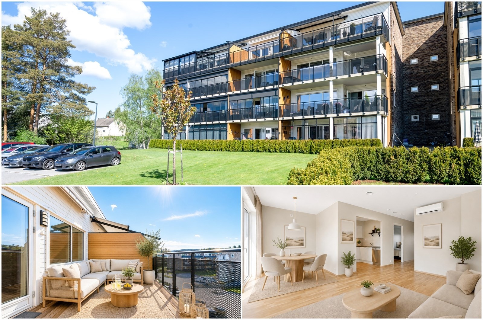 Velkommen til Parkveien 28 - en moderne og innbydende toppleilighet med attraktiv beliggenhet midt på Bjørkelangen, kun få minutters gange fra butikker, servicetilbud og hyggelige caféer. Foto: Heidi Hexeberg Larsen Galleribilde