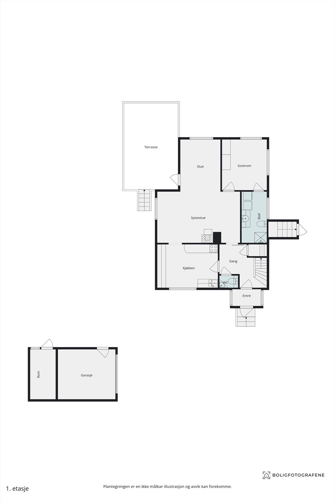 Plantegning 1. etasje Galleribilde