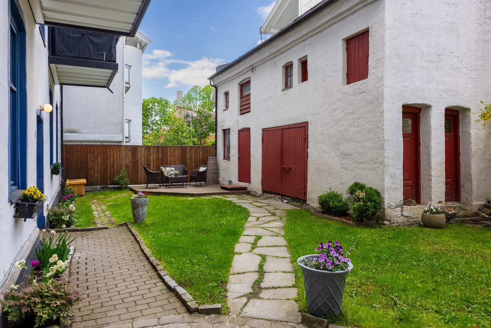 Borettslaget har en trivelig, felles bakgård. Galleribilde