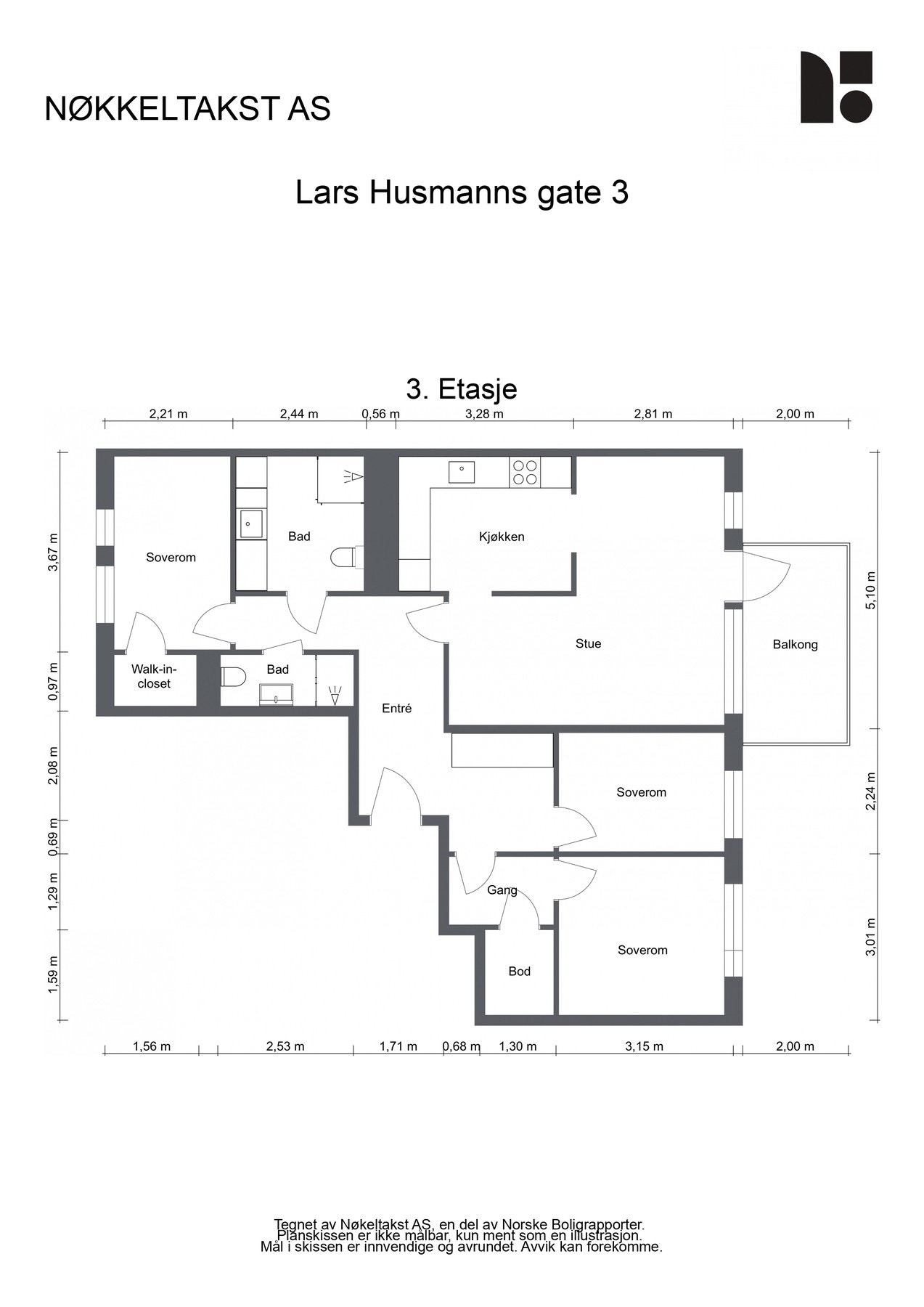 Plantegning 3.etg. Galleribilde