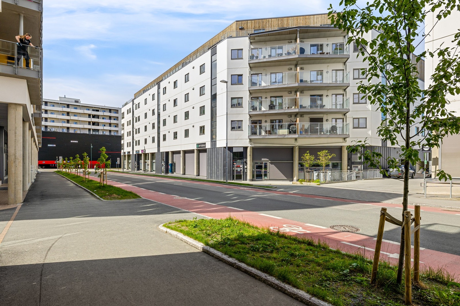 Fasadebilde. Leiligheten har mottatt energimerke "Grønn - B", noe som gir mulighet for grønt boliglån. Galleribilde