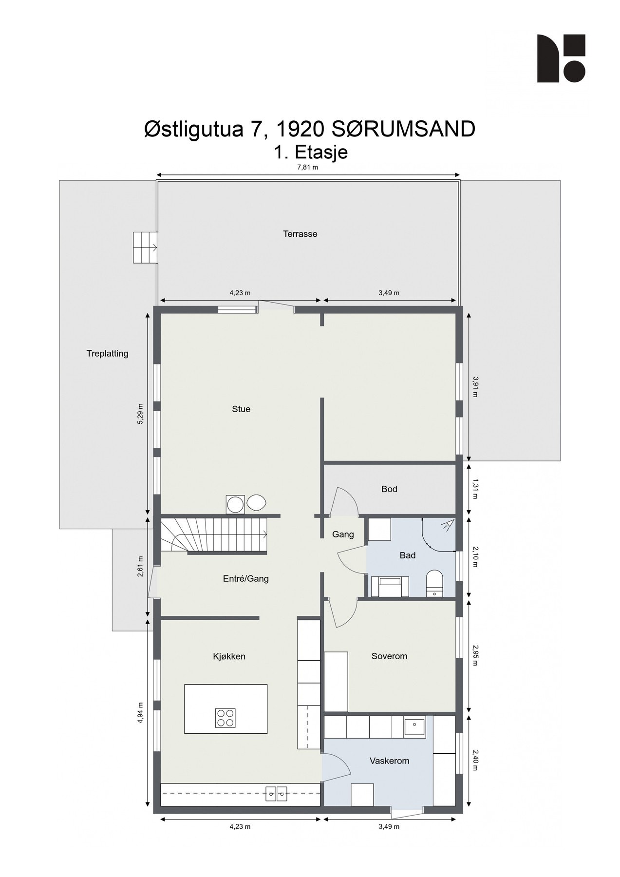 Planløsning første etasje. Galleribilde