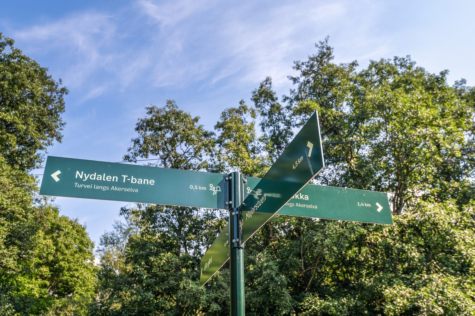 Turstien langs elva tar deg ned til sentrum og helt opp til Maridalen. Galleribilde