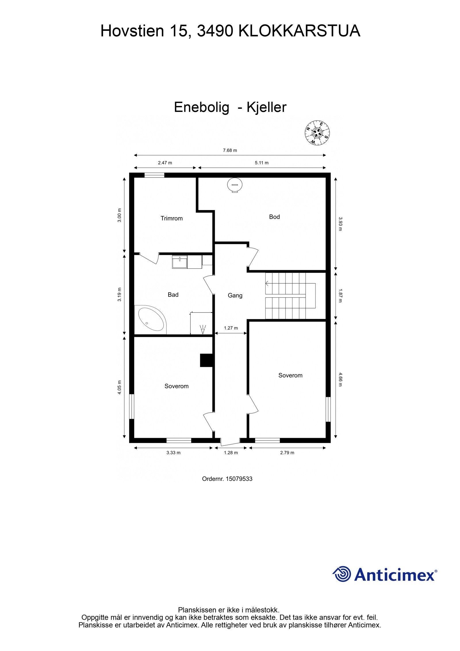 Plantegning kjeller. Galleribilde
