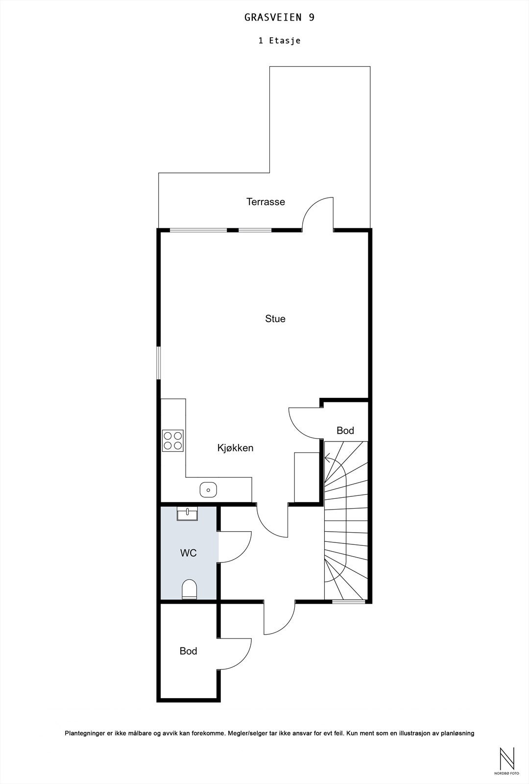 Plantegning 1. etasje Galleribilde