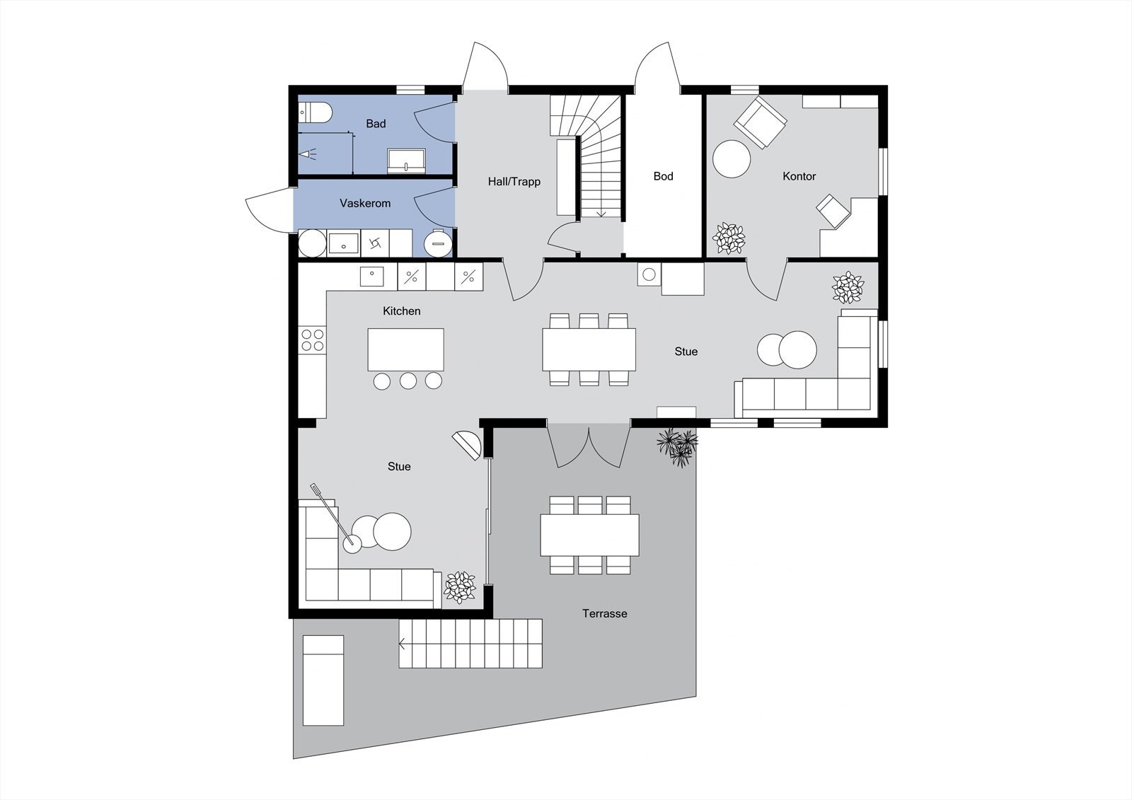 Planløsning 1. etasje Galleribilde