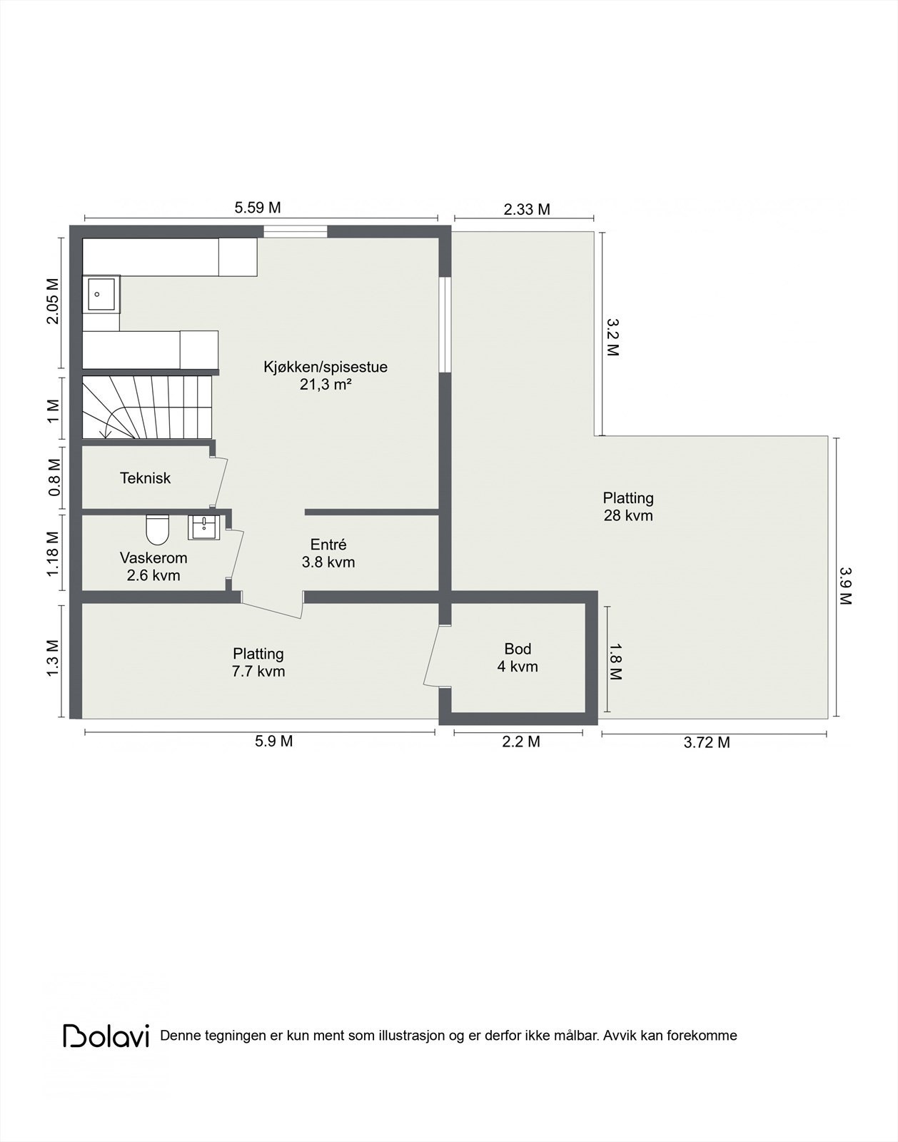 Plantegning 1. etasje Galleribilde