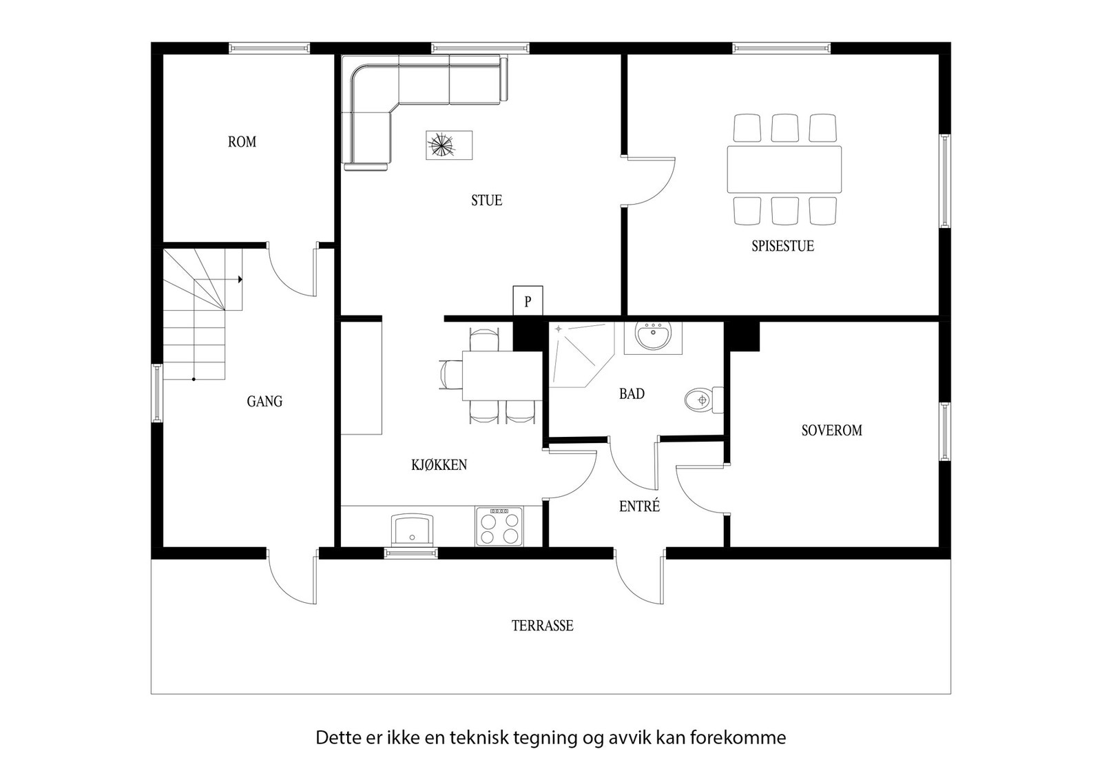 Planløsning for hovedetasjen Galleribilde