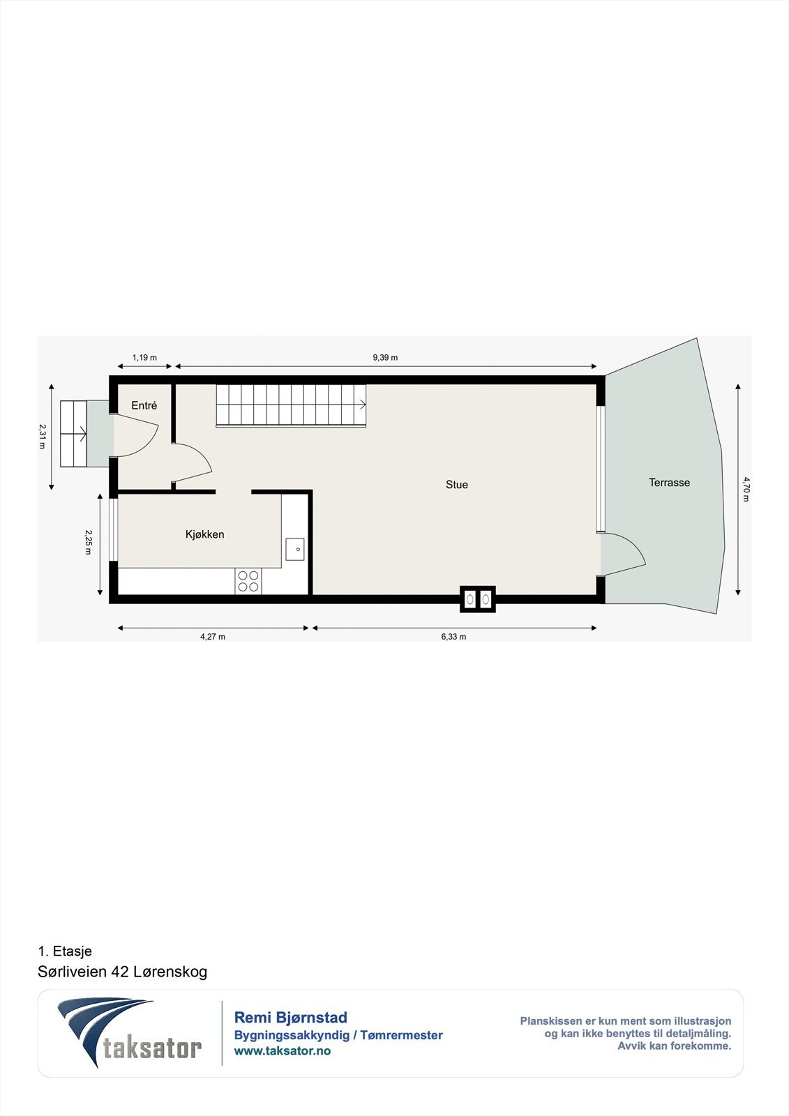 Plantegning 1. etasje Galleribilde