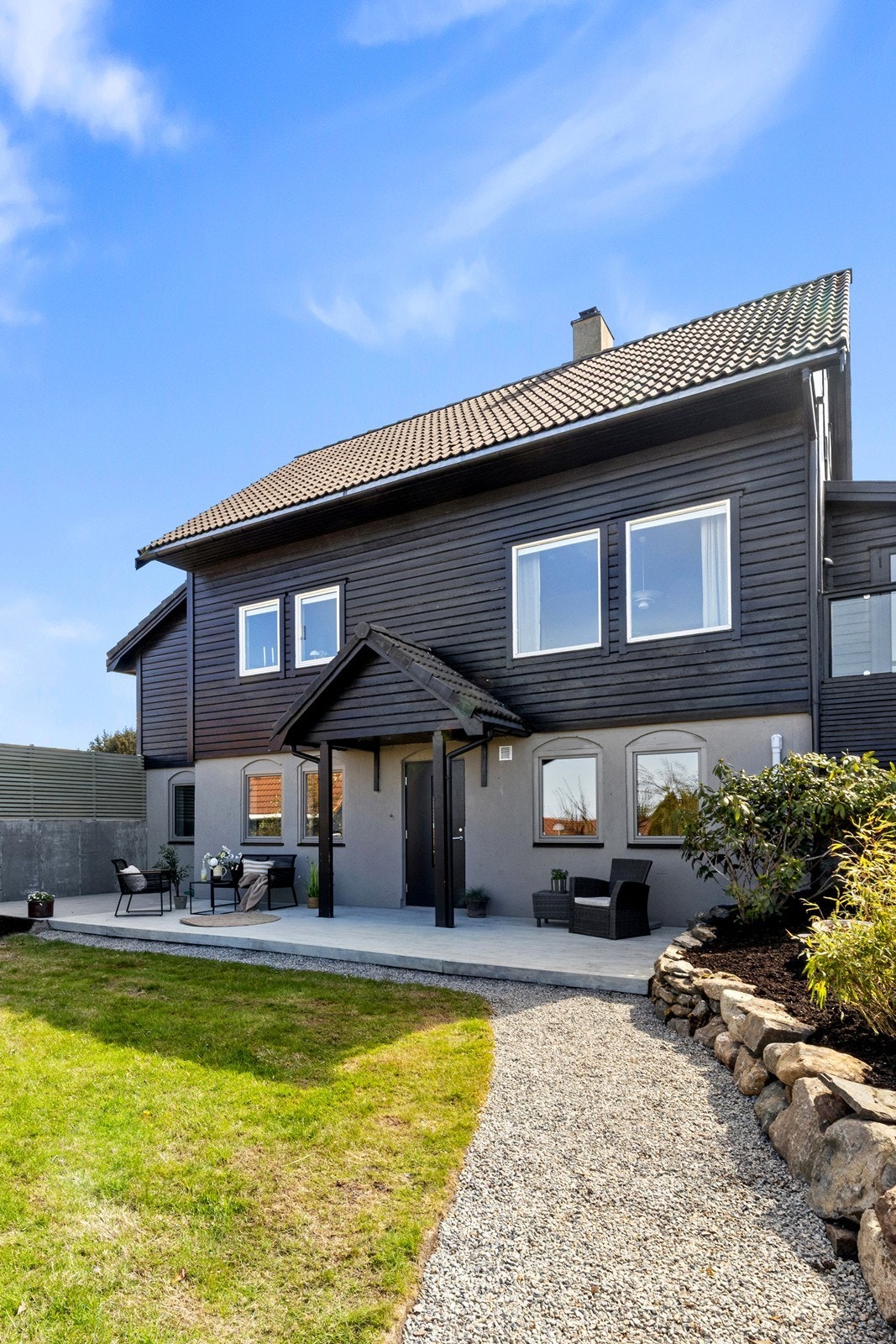 Her kan man selv velge hvor mye av hagen som skal være tilknyttet hoveddel. Galleribilde
