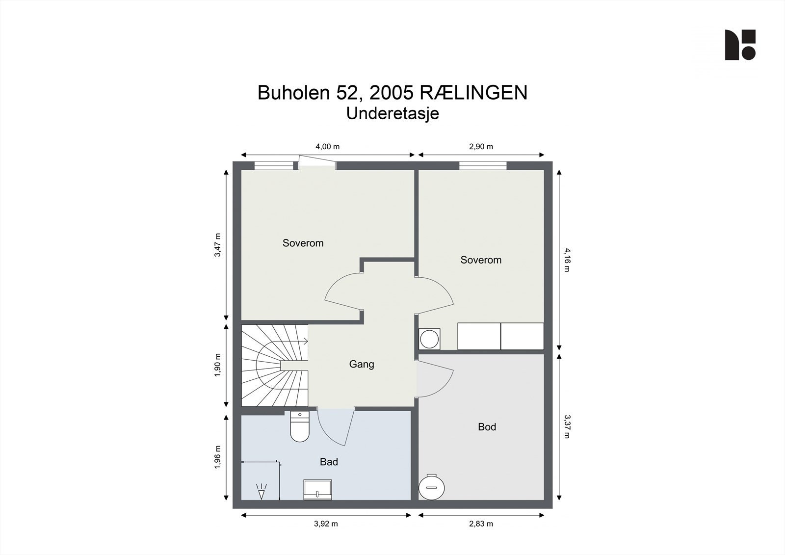 Plantegning - Underetasje Galleribilde