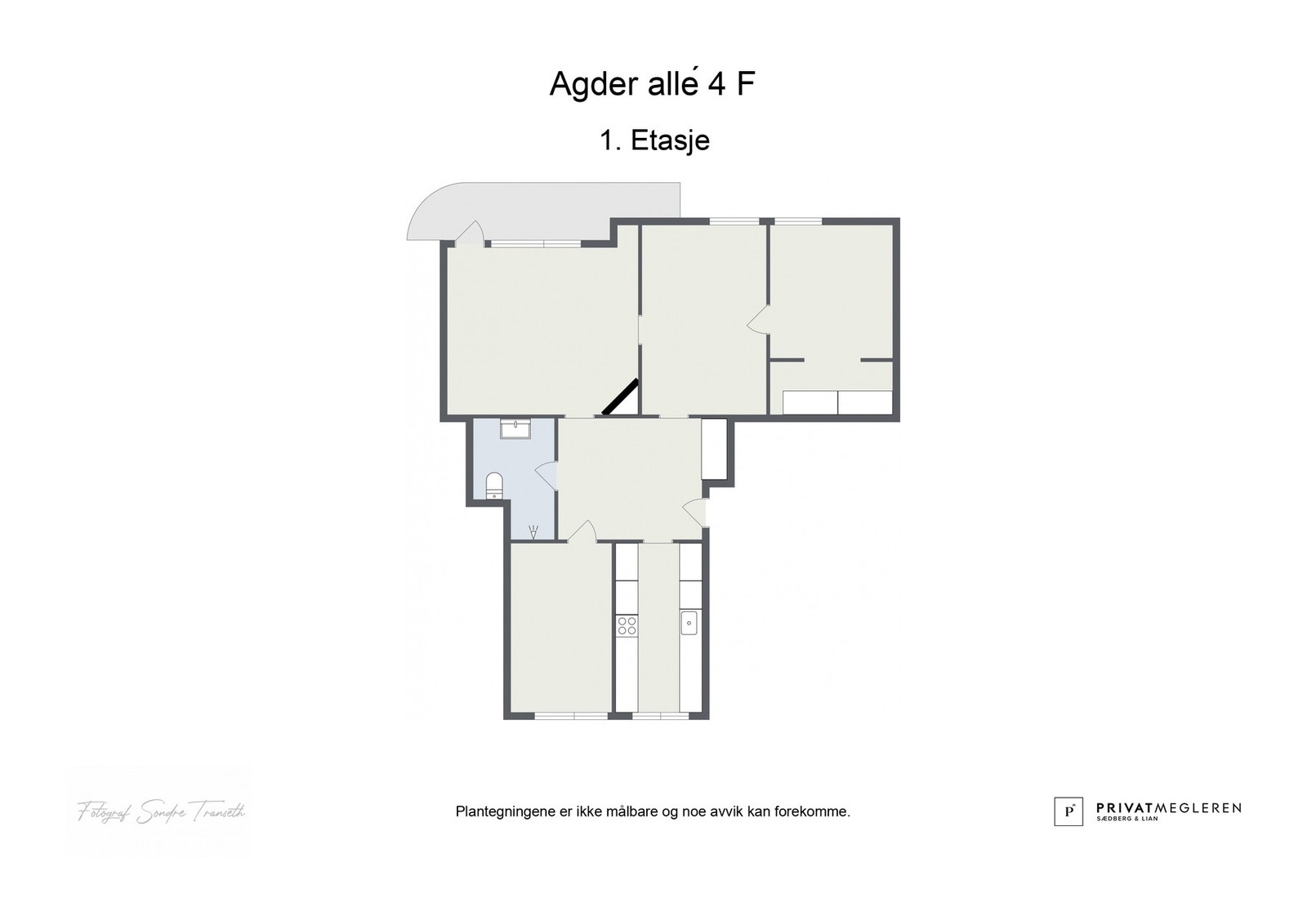 Plantegning leiligheten laget av fotograf Galleribilde