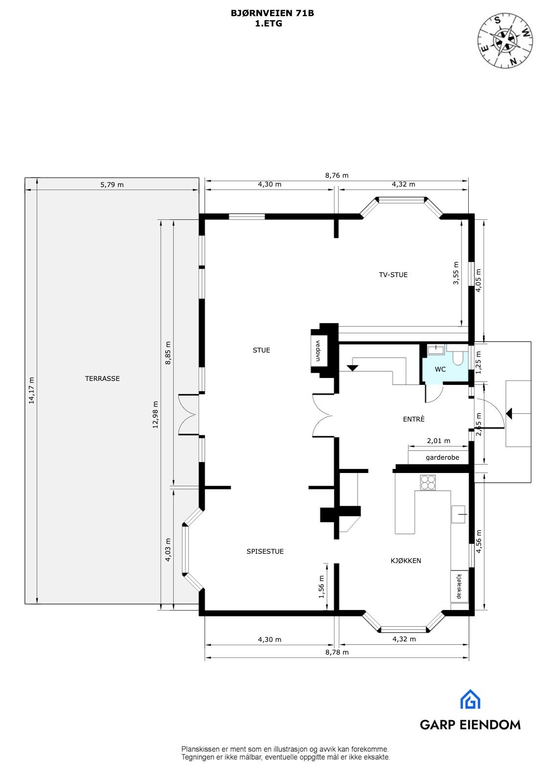 Plantegning - Hovedetasjen 1. etasje. Galleribilde