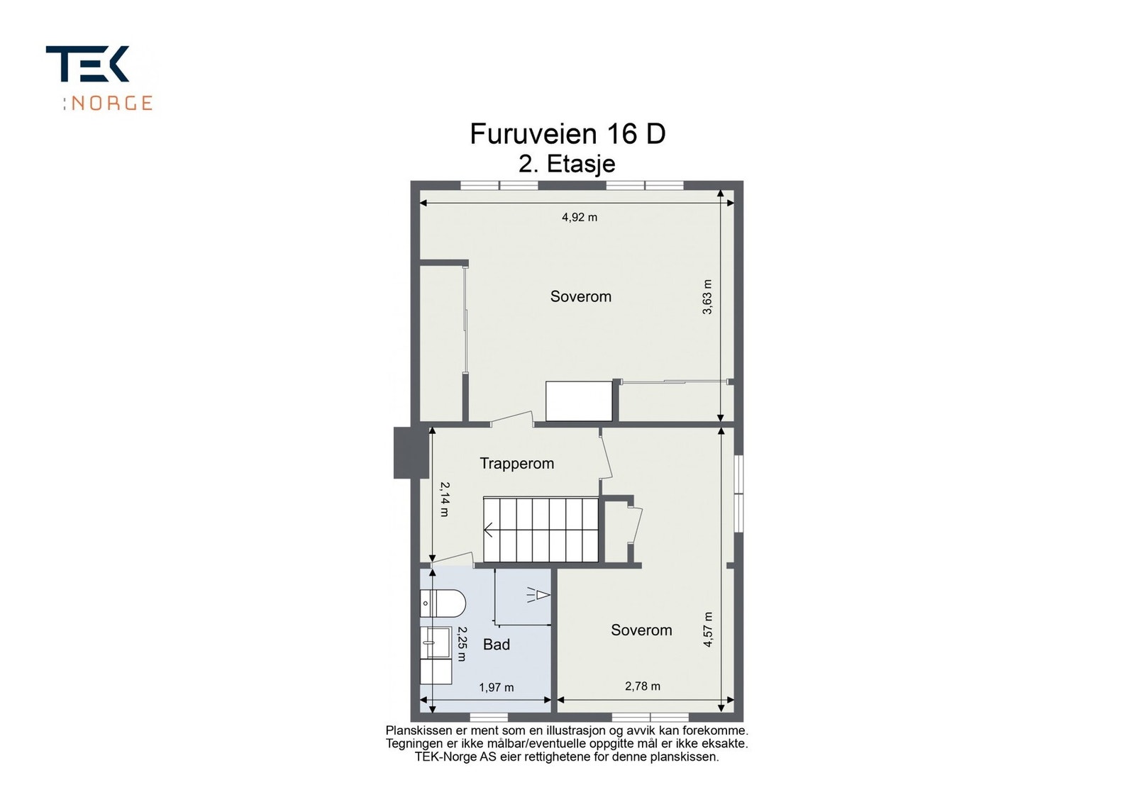 Plantegning Furuveien 16 D, 2. etasje Galleribilde