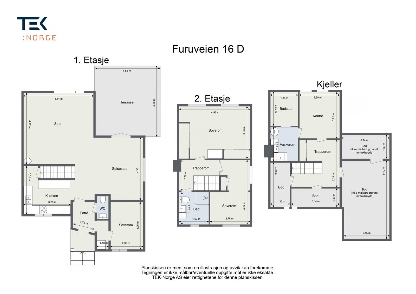 Plantegninger Furuveien 16 D, Bekkestua Galleribilde