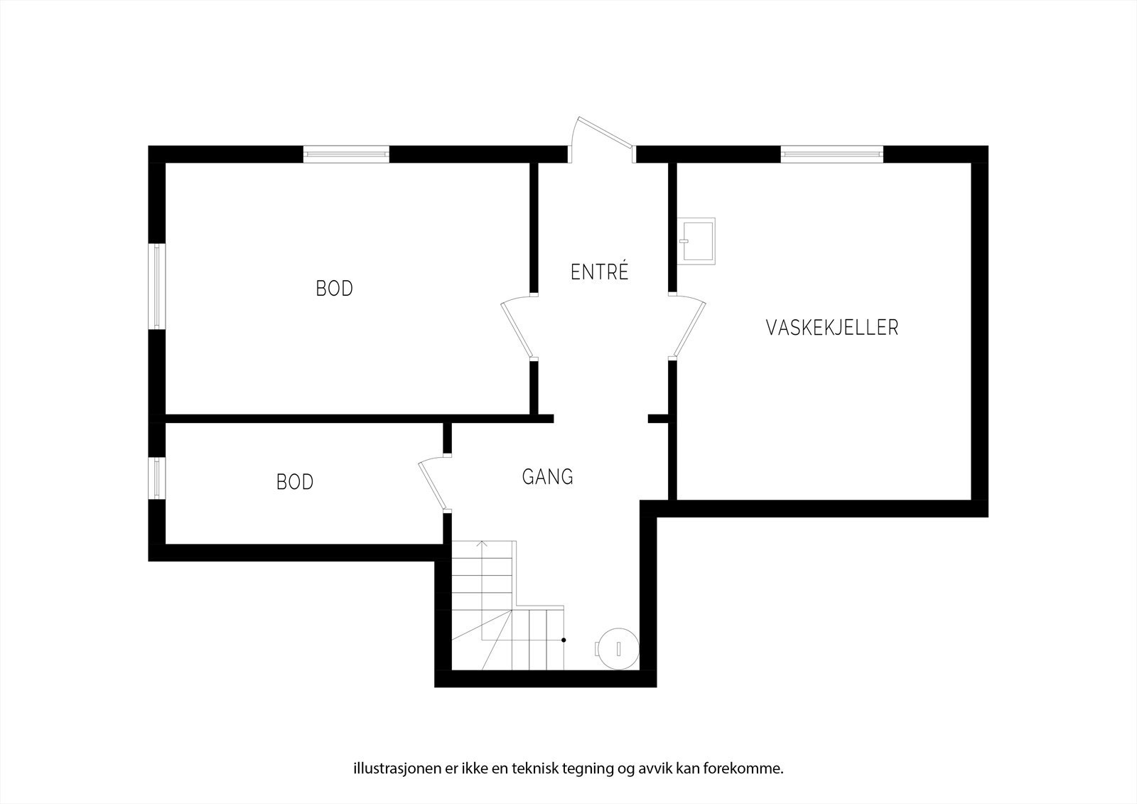 Plantegning underetasje. Galleribilde