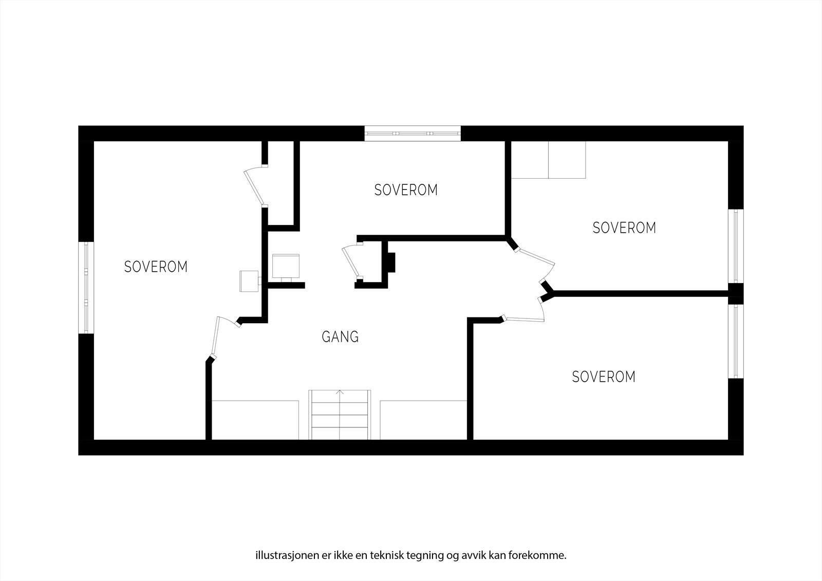 Plantegning loftsetasje. Galleribilde