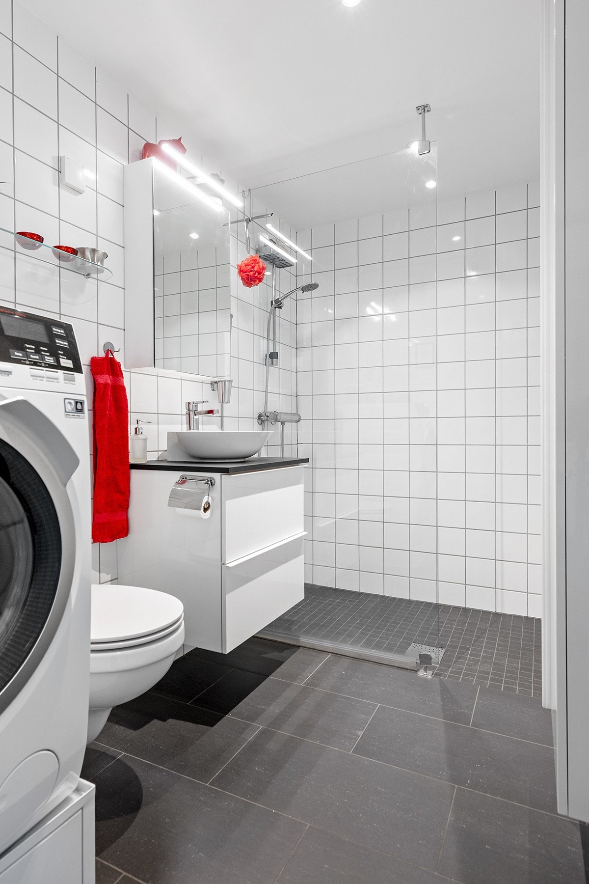 Flislagt bad/wc med varme i gulv. Galleribilde