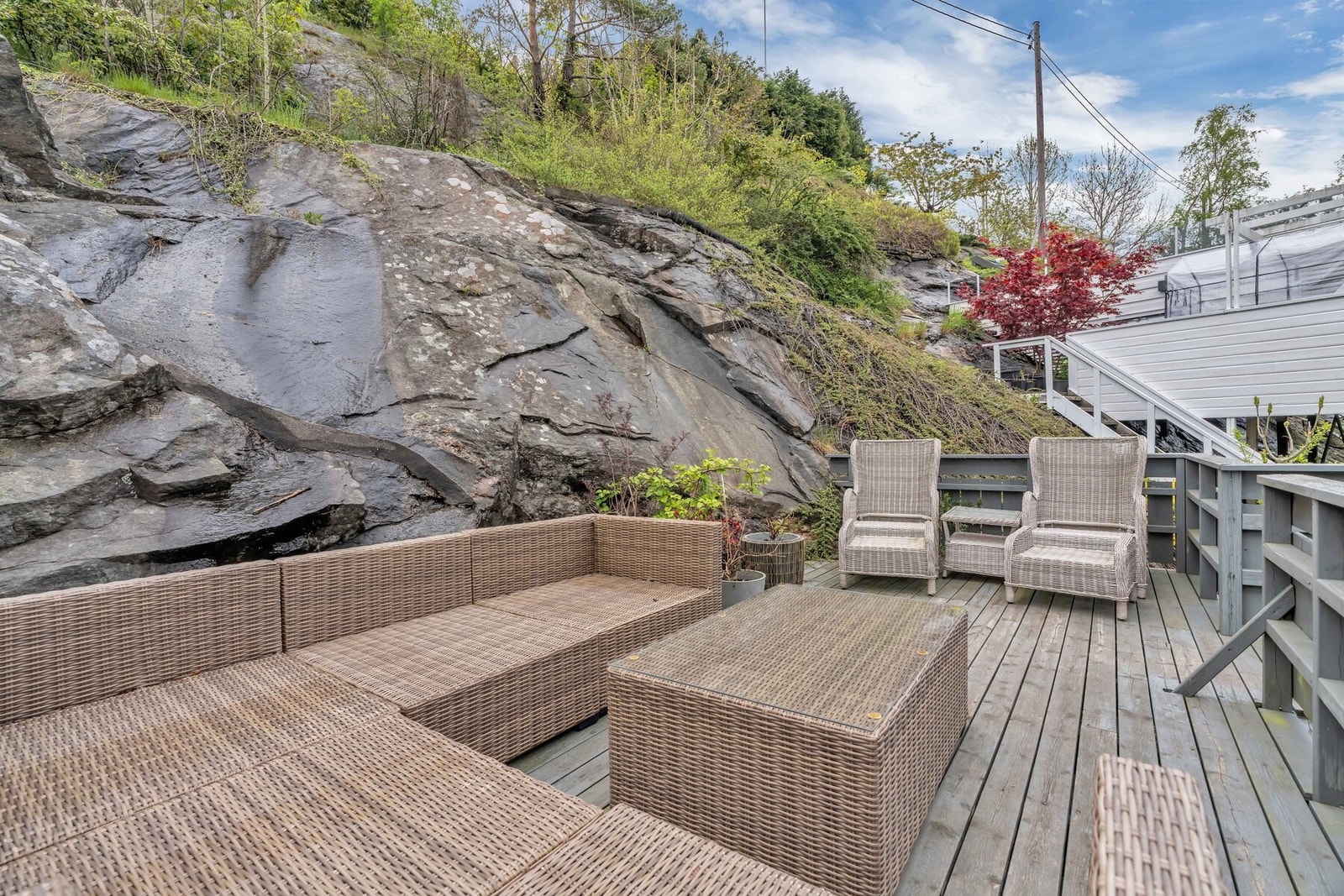 Terrasse på baksiden av boligen Galleribilde