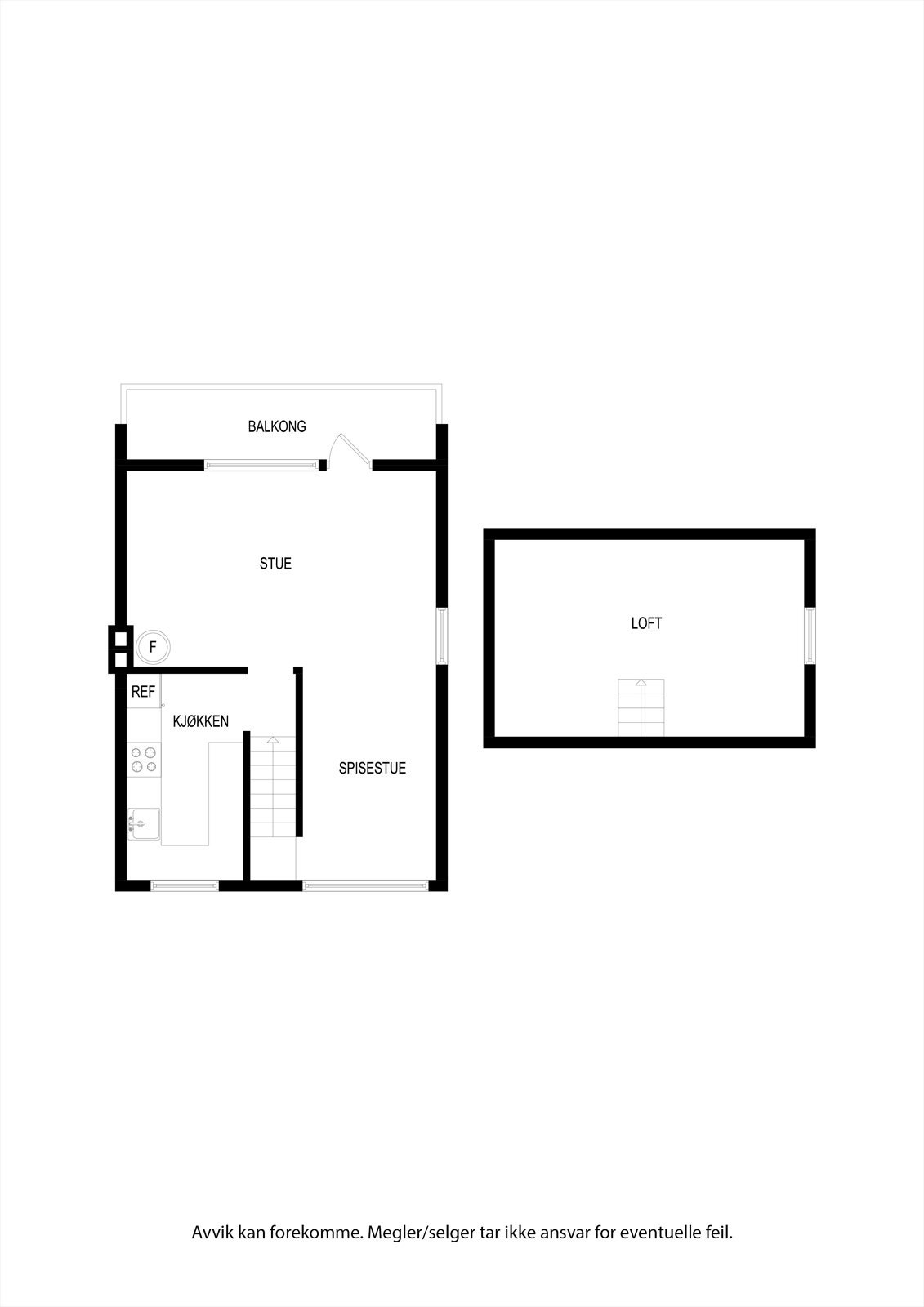 Plantegning | Henrik Ibsens Gate 6D | 2. etasje og loft Galleribilde